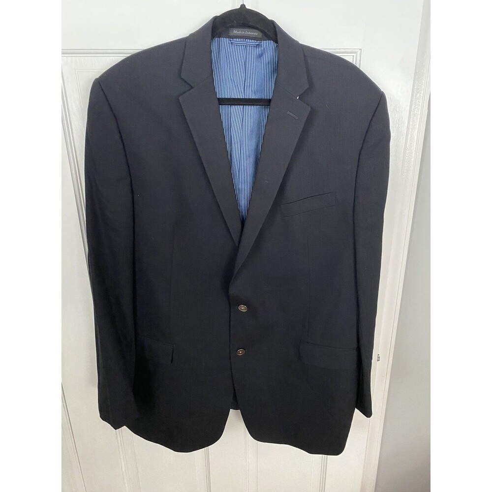 Calvin Klein mens black wool button up professional career suit jacket 46L